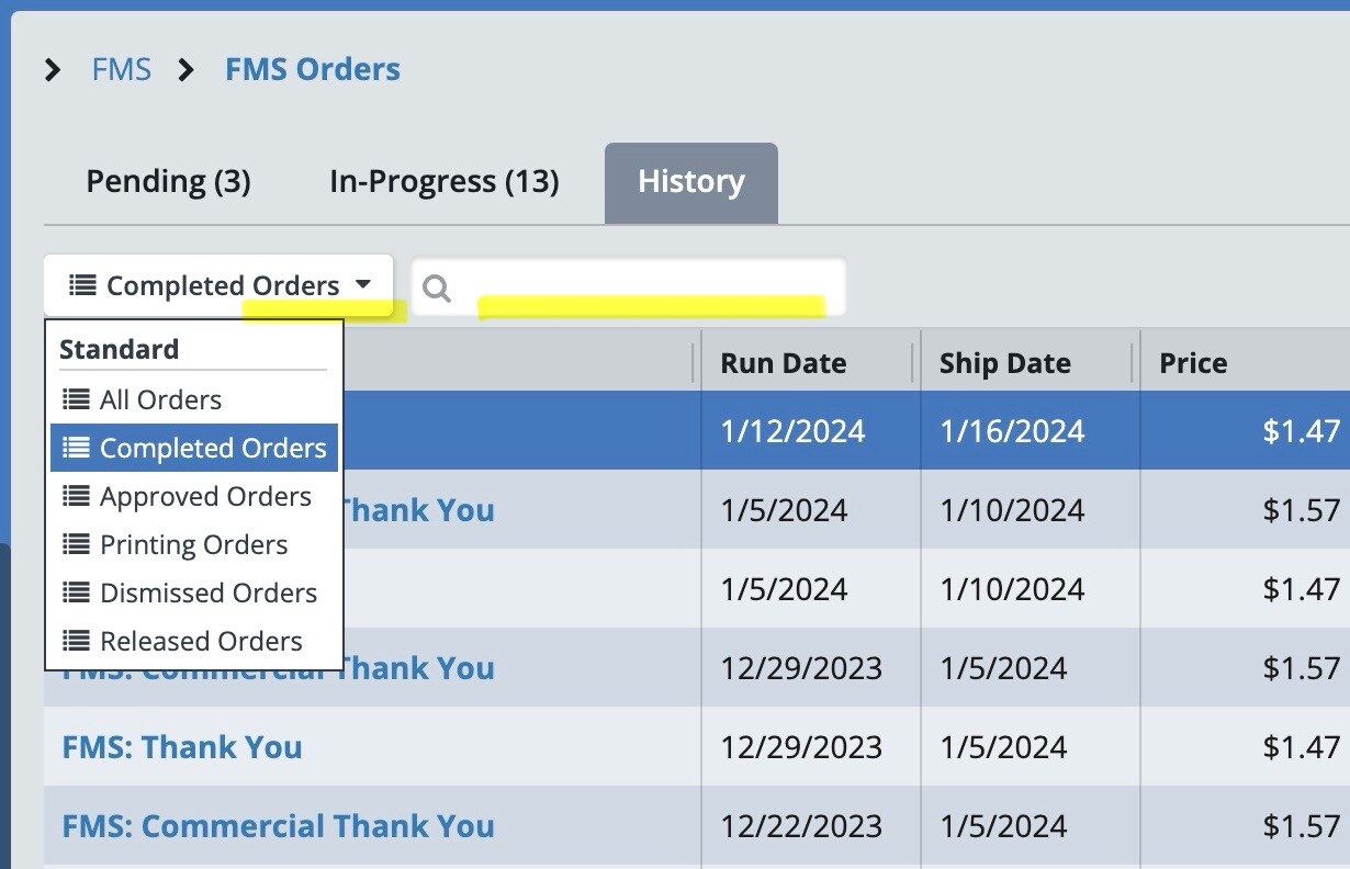 History & Invoices For FillMySchedule (FMS) 2.0
