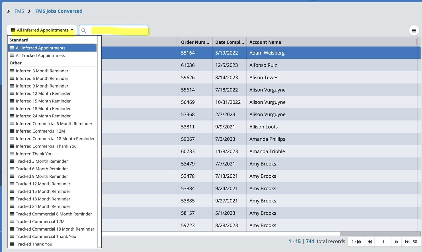 History & Invoices For FillMySchedule (FMS) 2.0